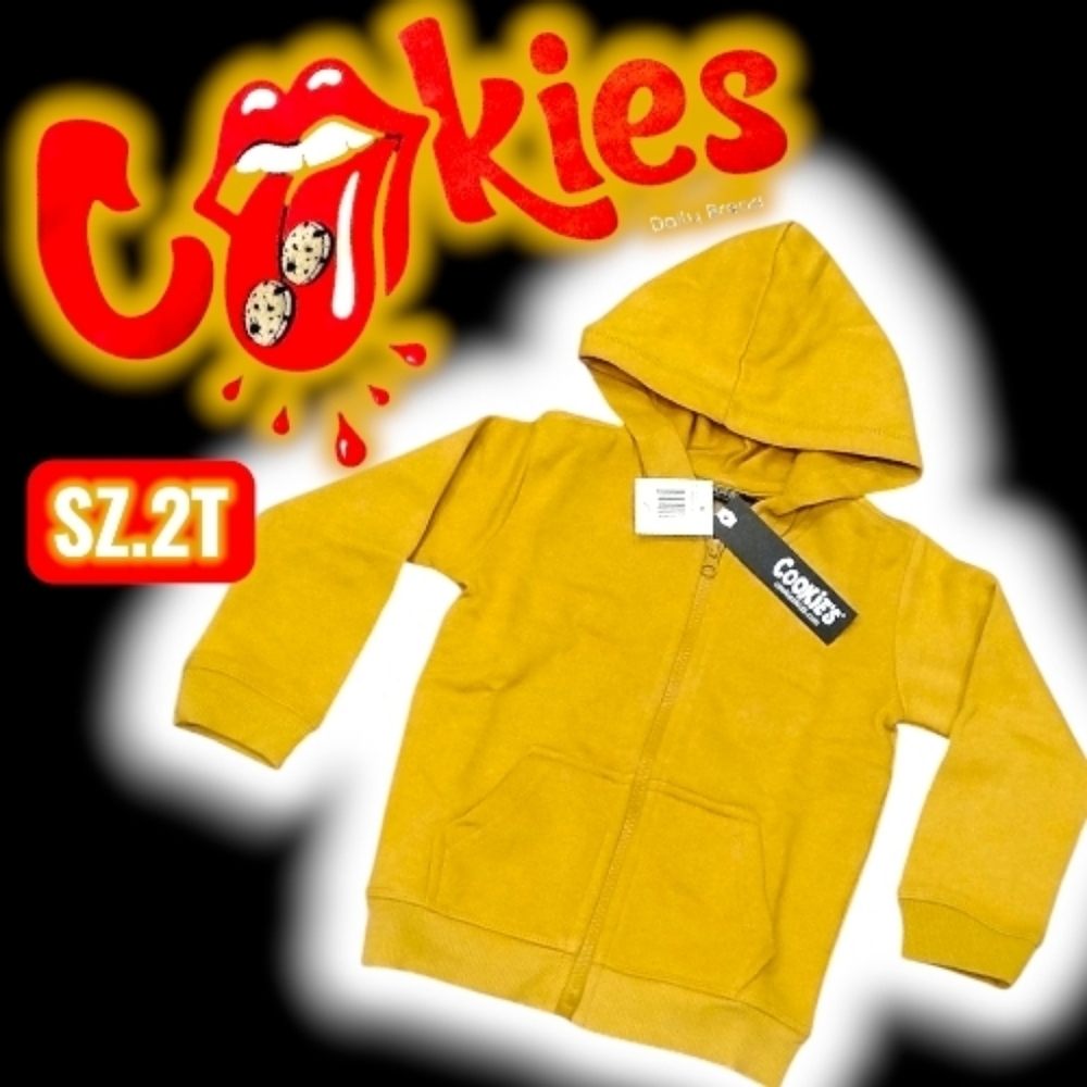 NWT Cookies Mustard Zip Up Hoodie Sz.2T